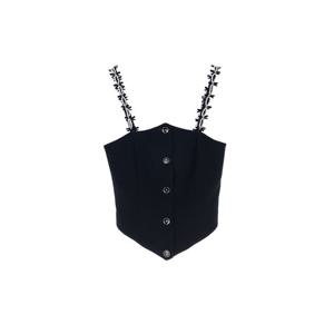 [엘러브] 새상품 샤넬 25B 펄 리본장식 탑 34 블랙 5ET1515