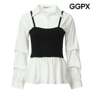 GGPX  뷔스티에 레이어드형 캉캉 블라우스 (GP9SH028F)