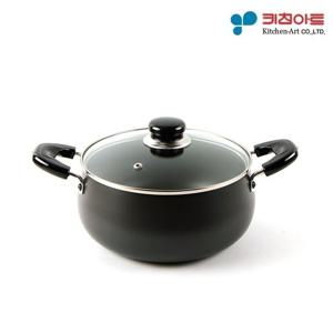 키친아트 쥬노 블랙 경질냄비 양수 20cm 국냄비 찌개 냄비 양수냄비 주방냄비 조리도구 양수냄비 찌개냄비