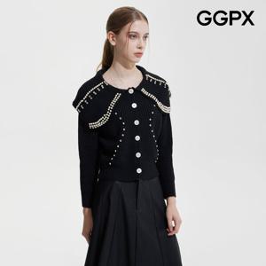 GGPX  진주 빅 카라 버튼 니트 가디건 (GP9KG021F)