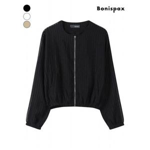 [보니스팍스]시스루 스트라이프 블루종 점퍼 (XP7JP001M0)