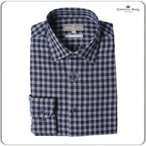 [카운테스마라(셔츠)]기모 깅엄체크 캐주얼 슬림핏 긴소매 CDHV4C2373B0