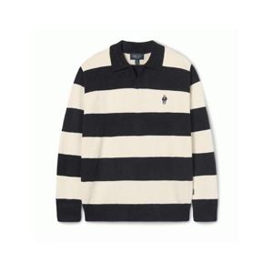 [후아유] 스티브 스트라이프 오픈카라 니트 / Steve Stripe Open Collar Pullover WHKAF4922U