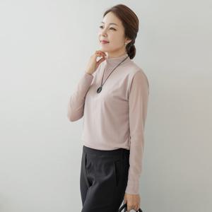 엄마옷 마담4060 시스루반목폴라티셔츠 중년여성 베이직한 데일리 -ZTE2509067-