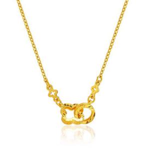 [한국금다이아몬드] 여자 순금 목걸이 체인 크로바 링 24K 18.75g 18K장식