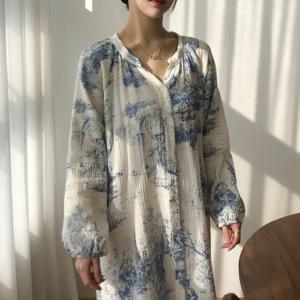 김양리빙 / 베르사유 순면 롱 원피스 잠옷 홈드레스 파자마