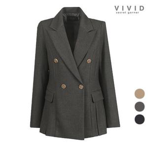 [비비드시크릿가너]VIVID 여성 더블핀턱 봄가을 정장자켓