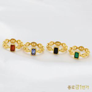 여자 순금 반지 오블롱 원석  11.25g