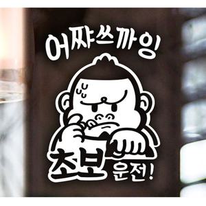 어쨔쓰까잉 초보운전 초보자동차스티커 화이트