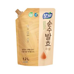 [라이온][참그린] 주방세제 순수발효 곡물 (리필) 1.2L