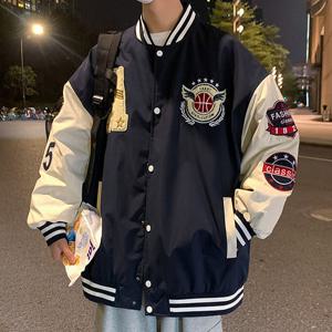 남성 데일리 오버핏 패치 디자인 야구점퍼 IS-JK53