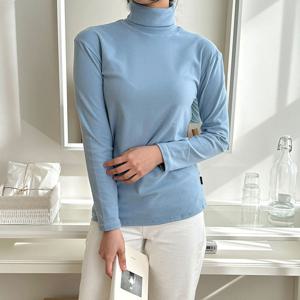 여성 스판 피치 기모 폴라 티셔츠 목티 (110~140size)