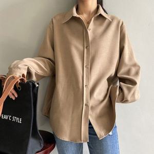 롱셔츠 베이직 루즈핏 코듀로이 여성 셔츠 남방