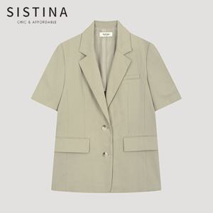 [SISTINA] 인기 코튼 백 슬릿 싱글 자켓_AWWJKO21770_BE