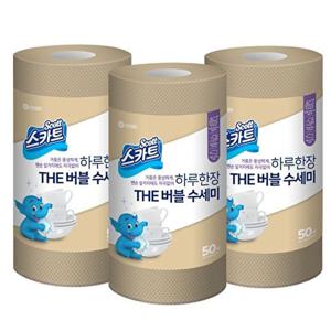 [크리넥스]스카트 THE 버블 수세미 베이지 50매x3개