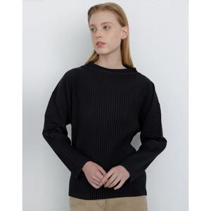 닥스 여성 24FW 플리츠블랙 긴팔 반넥 소프트 플리츠 나그랑 티셔츠 탑 DLTS4DP82BK