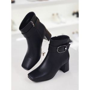 [머랭고]천연소가죽 엔틱 미들힐 앵클부츠 6cm (M23W06L)