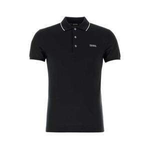 제냐 남성 블랙 Stretch 반팔 폴로 RE7358A5B746 K09