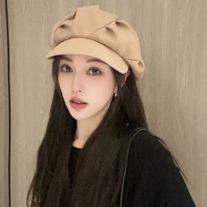 절개 디테일 면 베레모 여성 패션 캡모자 가을 겨울