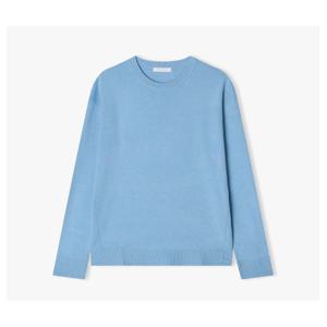 리버클래시 24FW 스카이블루 솔리드 라운드넥 니트 LKF51482