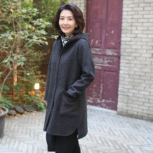[쉬즈마담]J31628 가볍고 따뜻한 밍크기모 후드 코트 엄마옷