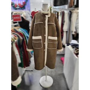 밸리걸 세이브존01 양털 무스탕 박시 롱코트 128680