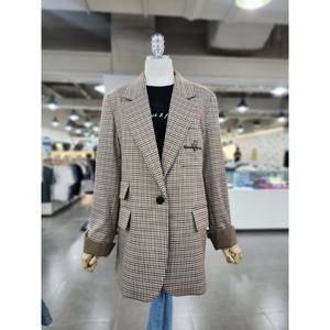 [수스]수스 카라넥 체크자수자켓 S243BJK910