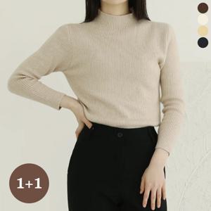 [바네사빈] [1and1]핫융기모 골지 반폴라 니트 v00989