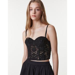 바네사브루노 24SS 블랙 아일렛자수 뷔스티에 VIBL4E206BK