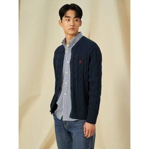 [빈폴멘] 케이블 라운드 카디건  네이비 (BC515AC11R)