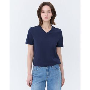 헤지스 여성 24SS 클리어런스스테디셀러네이비 브이넥 반팔티셔츠 WSTS4BC38N2