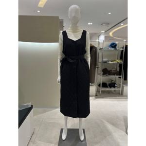 [AB.F.Z] 퀼팅 패딩 단추 벨티드 민소매 원피스 (KSZ1HO33A)