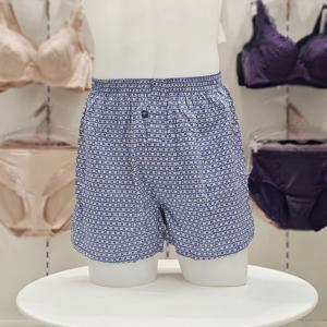 [트라이엄프] 80수 실켓면 소프트 면밴드 블루 기하학 트렁크 TEMTK11