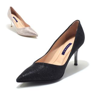 [세라] 구두 여성화 크리스탈 펌프스 S24P017 블랙 연핑크 8CM