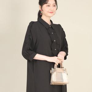 애비뉴투지 엄마옷 베르 플리츠 앞마이 봄 가을 칠부 정장 원피스 K03521