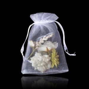 2줄 컬러 망사 복주머니 -화이트 20X30cm 100P 부직포쇼핑백