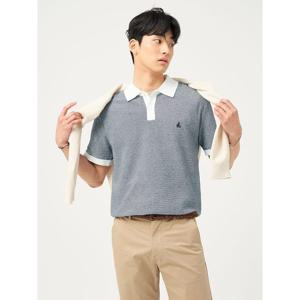 [빈폴멘] [빈폴솔솔니트] 투톤 칼라넥 니트  네이비 (BC5351C32R)