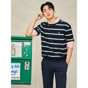 [빈폴멘] 빅허니콤 스트라이프 반소매 티셔츠  네이비 (BC5342C33R)