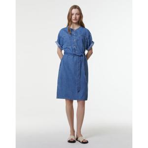 아떼 바네사브루노 24SS 클리어런스스테디셀러블루 워싱 면 반팔데님원피스 WVDR4B225B2