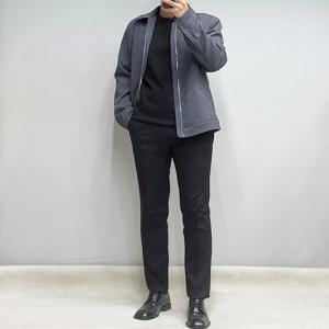 [바쏘옴므]차콜카키 간절기 바람막이 블루종 자켓 WSY1UA23AKH