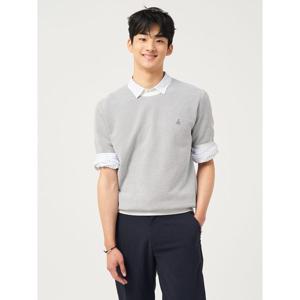 [빈폴멘] [빈폴솔솔니트] 투톤 텍스처 라운드 니트  그레이 (BC5351C313)