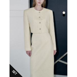 [헤레이스](~66사이즈)마지 자켓 스커트 셋업_YMSH25SS543