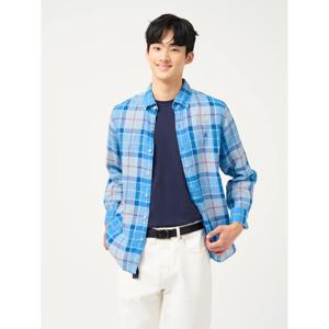 [빈폴멘] 리넨 체크 셔츠  블루 (BC5364C25P)