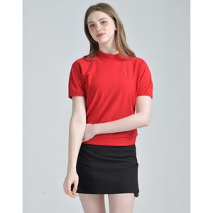 닥스 골프 여성 25SS 선물BEST 레드 로고 자카드 모크넥 루즈핏 티셔츠 DNTS5B415R1