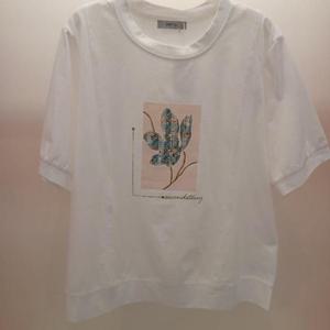 Destijl HC06 엉덩이길이 5부 소매 데일리 그린 라운드 반팔 부드러운 티 D2523ts10I