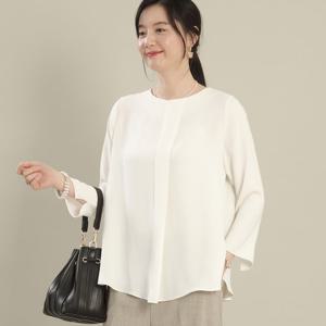 애비뉴투지 엄마옷 하나 앞주름 쉬폰 루즈핏 봄 가을 긴팔 블라우스 B04552