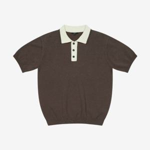 [파렌하이트]25SS 파렌하이트[FAHREN] 배색 에리 티에리 반팔 니트 2종(FKUCD8322)