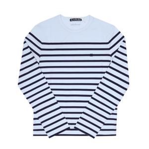아크네스튜디오 CL0306 PALE BLUE (AAV) 페이스 로고 패치 스트라이프 공용 긴팔티