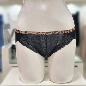 [엘르] 블랙 레오파드 포인트 햄라인 팬티 EEWBP224BK