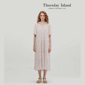 [Thursday Island] 셔츠 카라 롱 원피스(T234MOP234W)